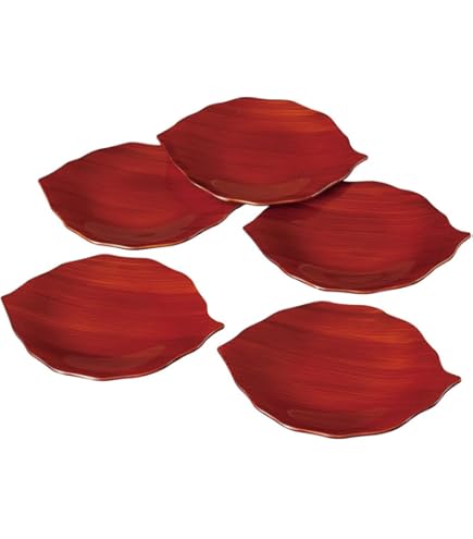 Amazon.co.jp: 飛騨春慶塗 手塗漆）溜春慶 銘々皿 5客揃え : ホーム